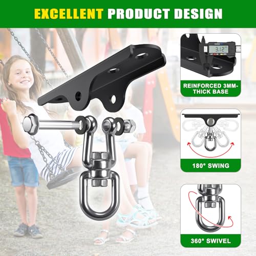 2Pcs Swing Hanger 360° Swivel Hook Swing Ceiling Mount Hanging Chair Hanger | 1000 LBS Capacity Punching Bag Mount Swing Hardware for Hammock Chair, Porch Swings, Aerial Silks, Gymnast Ring, Heavy Bag - color: 360° Swivel Dual U-ring Swing Hanger ( 2 Pack