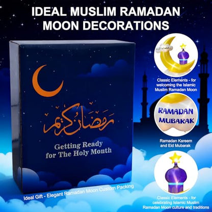 6FT Outdoor Inflatable Ramadan Moon Decoration, Blow Up Islamic Eid Decor with LED Lights, Waterproof Inflatable Ramadan Eid Mubarak Holy Celebration for Celebrate Fasting Introspection and Prayer - style: Purple