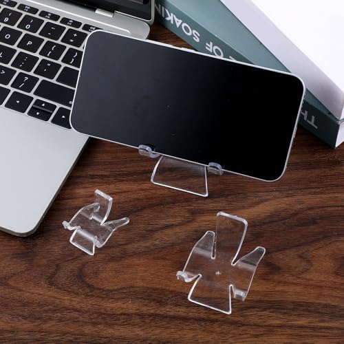 12 PCS Rock Display Stand Acrylic Clear Crystal Holder 3 Sizes Clear Plastic Display Easel Stands Mini DisplayStand for Small Collectibles Stones Rock Agate Coral Gemstone Geodes Mineral