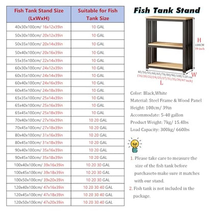 Adjustable Multi-Tier Fish Tank Stand - Heavy-Duty Steel Aquarium Cabinet for Large Tanks & Reptile Terrariums - Versatile Home & Office Display Table - color: #B, size: 60x45x100cm/24x18x39in