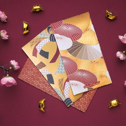 Chinese New Year Red Envelopes, 25-Count 2026 Lunar New Year Red Packets, Hong Bao with Gold Foil Design, Gift Money Envelopes, Brocade Elegance, 5 Designs - color: Brocade Elegance