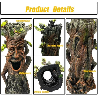 Tfwadmx Fish Tank Tree Trunk Decoration Aquarium Statue Hollow Stump Root Branch Hide Freshwater Saltwater Terrarium Accessories Ornament for Betta,Fighting Fish, Crayfish, SuckerFish,Guppy,Shrimp