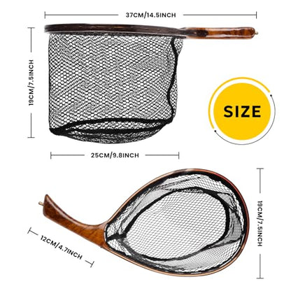 SF Fly Fishing Landing Net Soft Rubber Mesh Trout Net Catch and Release Net - style: Creek Combo a