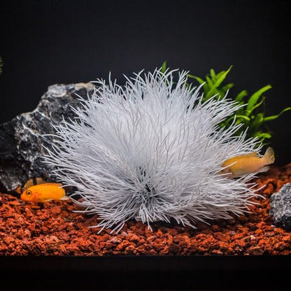 Fish Tank Decorations Aquarium Plants Plastic Artificial Décor (White)