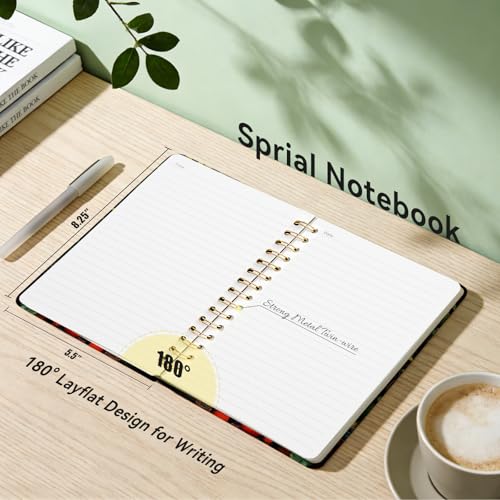 Lined Spiral Journal Notebook, A5 College Ruled Spiral Notebook for Women, Hardcover with Elegant Design for Work and Note-Taking, 5.5 * 8.25 inch, 160 Pages, Shelf - color: Shelf