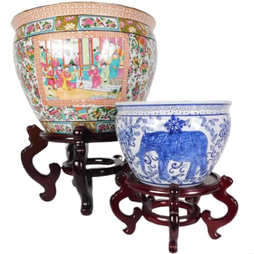 Oriental Rosewood Fish Bowl Stand (8.5" W X 7" H)