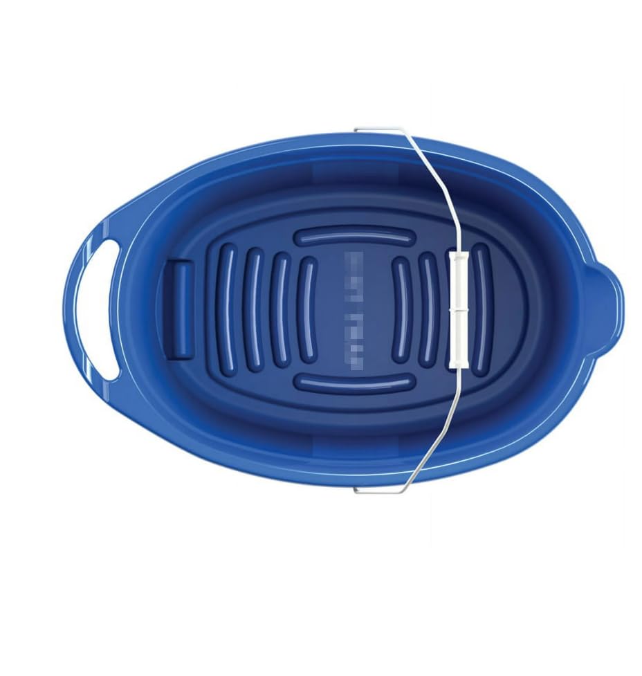 (2 Pack) 12 Quart Oval Plastic Bucket - with Metal Handle & Pour Spout | Measurement Lines,Durable Multi-Purpose PailDurable Multi-Purpose Pail for Cleaning, Gardening, Storage & Household User，Blue