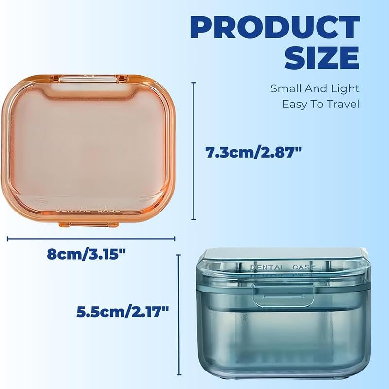 3-Layer Retainer Storage Box, Denture Case with Lid, Portable Mouth Guard Container Tooth socket storage case holder box Immersion box (Black) - color: Black