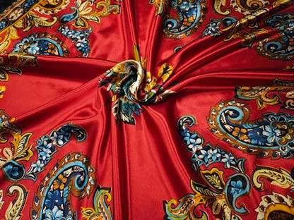 Large 35 inches Satin Square Scarf Lightweight Neck Hair Wrap Fashion Headscarf - color: A12