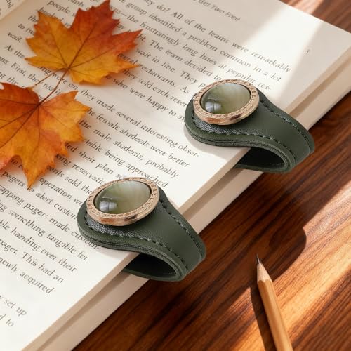 Elegant Design Magnetic Journal Clip, Decorative Bookmark Clips - style: Green 2 Pcs