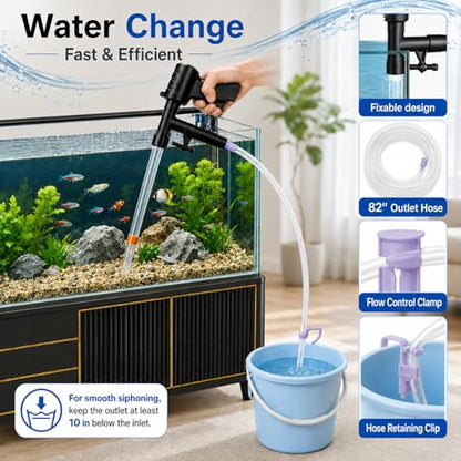 Fish Tank Cleaner Kit, Gravel Vacuum for Aquarium, Aquarium Vacuum & Siphon, Fish Tank Cleaning Kit, Aquarium Vacuum Gravel Cleaner