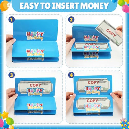 Gueevin 12 Pack/72 Slots Happy Birthday Money Envelopes for Cash Birthday Gifts Money Envelope Card Holders Bulk for Surprise Gifts Ideas Party Supplies, 6 Styles