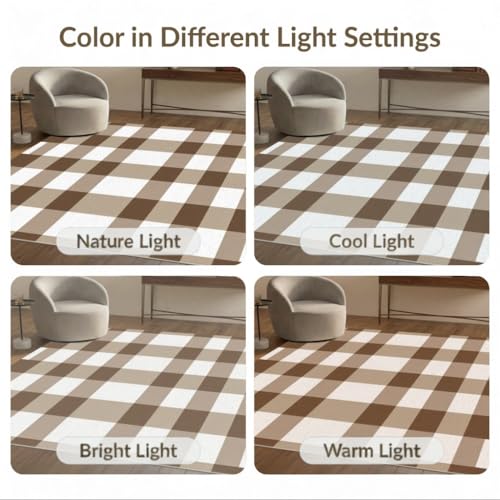 4'x6' Washable Farmhouse Plaid Accent Rug, Beige Non-Shedding Small Carpet for Playroom, Bedroom, Reading Nook, Pet Friendly & Non-Slip | Ref:1910431 - color: Beige/Pattern 32, size: 4' x 6' (Rectangular)