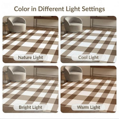 8'x10' Washable Country Buffalo Plaid Large Rug, Tan Non-Shedding Pet Friendly Carpet for King Size Bedroom, Master Suite, Under Bed, Foldable Easy Care Mat | Ref:1910431 - color: Beige/Pattern 32, size: 8' x 10' (Rectangular)