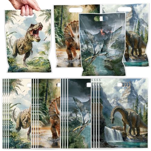 Falueqg Dinosaur Party Favor Bags - 50 Pcs Dinosaur Themed Goodie Candy Gift Bags Medival Themed Party Favors for Birthday Decorations - color: Dinosaur