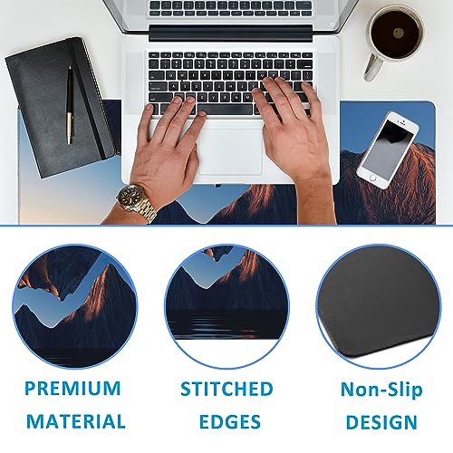 Fantasy Landscape Large Gaming Mouse Pad,Waterproof Desk Mat for Desktop,Non-Slip Rubber Base Mousepad with Stitched Edges for Laptop Office and Home 35.4X15.7 Inch - color: Fantasy Landscape