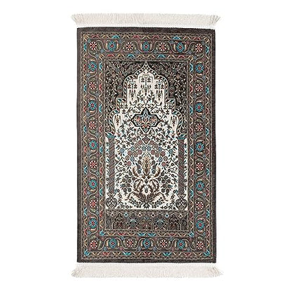 My Salah Mat, Travel Prayer Mat, Muslims Prayer Rug, Prayer Rugs Islam Thick, Soft Prayer Mat, Prayer Rugs Islam Women, Islamic Gift for Men (Grey) - color: Grey