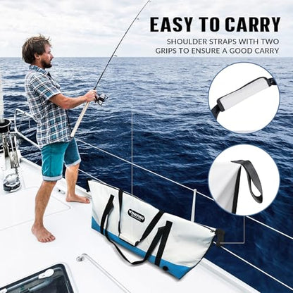 THKFISH Insulated Fish Cooler Bag, Fish Kill Bag for Caught Fish | 40x16in/25x17.5in Portable Waterproof Insulated Fish Bag Keeps Ice for 24 Hours - color: GREY-40x16x6.5