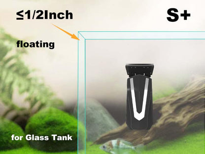Carefree Fish Aquarium Super Powerful Magnetic Cleaner with 4 Algae Scrapers for Glass Fish Tank Magnet Brush Floating S+(Plus) - size: S
