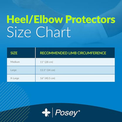Posey TIDI 6224XL Heel and Elbow Protectors with Foam Pads ― Extra Large ― White ― One Pair of Heel and Elbow Protectors for Protection Against Abrasions ― Home Healthcare ― Medical Supplies - size: Extra Large