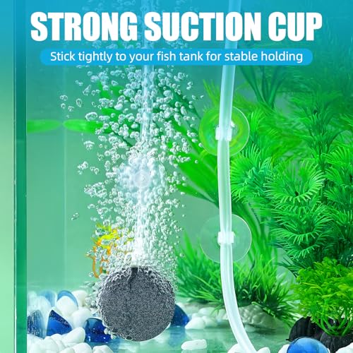 AQUANEAT Aquarium Suction Cups, for Fish Tank Airline Tubing, with Clips 3/16" air Hose Holder, 24pcs (Clear) - color: Clear