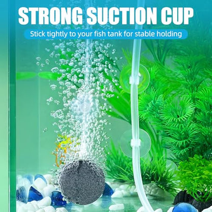 AQUANEAT Aquarium Suction Cups, for Fish Tank Airline Tubing, with Clips 3/16" air Hose Holder, 24pcs (Clear) - color: Clear