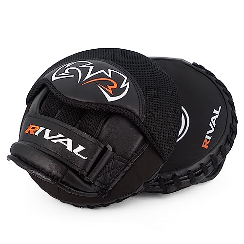 RIVAL Boxing RPM5 2.0 Parabolic Punch Mitts - Perfect for Precision and Combination Punching, 7" Diameter Striking Surface - color: Black