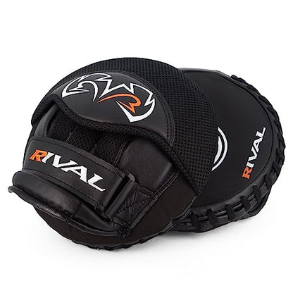 RIVAL Boxing RPM5 2.0 Parabolic Punch Mitts - Perfect for Precision and Combination Punching, 7" Diameter Striking Surface - color: Black