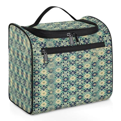Islamic Flowers Travel Toiletry Bag for Women Men Large Capacity Hanging Makeup Bag Dopp Kit Shaving Bag for Toiletries Cosmetics Organizer