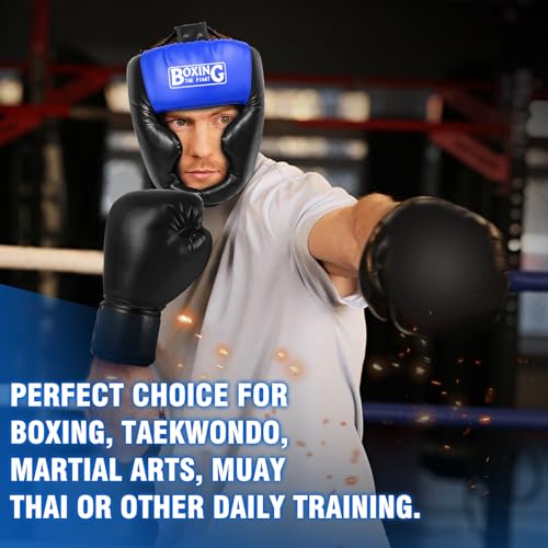 2 Pack & 1 Pack Boxing Headgear - Sparring Safety Head Guard for MMA, Kickboxing, Muay Thai, Boxing - Men, Women, Kids - color: Red & Blue, size: Large-X-Large