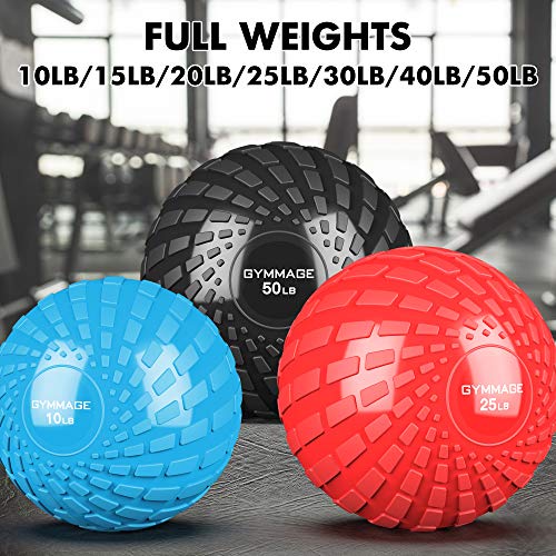 GYMMAGE Slam Ball, Weighted Ball for Exercise, 10, 15, 20, 25, 30, 40, 50lbs Exercise Slam Medicine Ball for Strength and Crossfit & Conditioning Training Home Gym Workout, with Easy-Grip Surface - style: 25 LBS