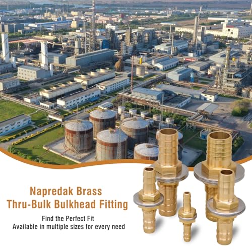 3/16 inch Brass Hose Barb Bulkhead Fitting for Fuel/Air Systems | For Pipeline/Irrigation/Industrial Projects, Flat Washers and Clamps, Easy To Install, High Hardness, Quality Assurance,2Pack - style: 3/16"