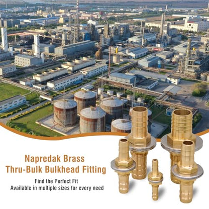3/16 inch Brass Hose Barb Bulkhead Fitting for Fuel/Air Systems | For Pipeline/Irrigation/Industrial Projects, Flat Washers and Clamps, Easy To Install, High Hardness, Quality Assurance,2Pack - style: 3/16"