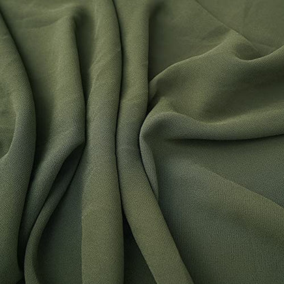 YOUR SMILE for Women Lightweight Breathable Solid Color Soft Chiffon Long Fashion Scarves Sun-proof Shawls Wrap - color: Olive Green