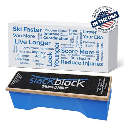 SlackBow SlackBlock Athletic Balance Trainer – Improve Balance, Stability, and Athletic Performance – Condition Your Body and Prevent Injury - Compact and Portable - size: 14"