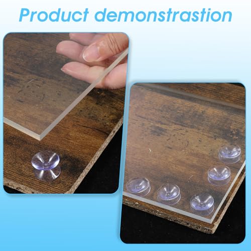 20 Piece Double Sided Suction Cups 20mm/0.8 Inch Clear PVC Plastic Sucker Pads for Glass Table Mirror Furniture Spacers