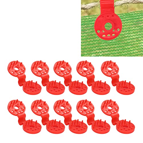 100 Piece Shade Cloth Plastic Clips Mesh Clip,Tarp Clips Shade Cloth Heavy Duty Lock Grip for Sun Shade Net, Anti Bird Netting, Garden Netting, Shade Fabric Accessories - color: Red