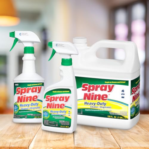 Spray Nine 26810 Heavy Duty Cleaner, Degreaser & Disinfectant for Kitchens, Bathrooms, Yard Equipment, Automotive & Industrial 32 Fl Oz. (Pack of 1) - size: 32 Fl Oz (Pack of 1), style: New Packaging