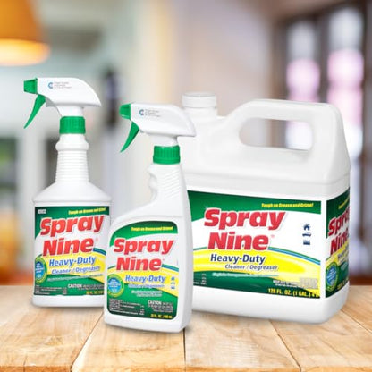 Spray Nine 26810 Heavy Duty Cleaner, Degreaser & Disinfectant for Kitchens, Bathrooms, Yard Equipment, Automotive & Industrial 32 Fl Oz. (Pack of 1) - size: 32 Fl Oz (Pack of 1), style: New Packaging