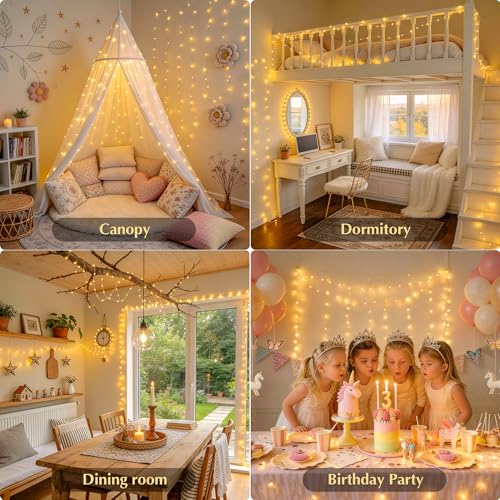 JMEXSUSS USB Fairy Lights for Bedroom,33ft 100 LED Christmas Lights Plug in - color: Warm White, size: 100 LED
