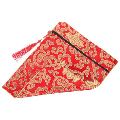 Red Silk Scripture Bag for Documents and Buddhist Scriptures Book Cloth Wrap with Easy Cleaning and Protective Features Serene Buddhist Atmosphere Purse Storage for Books
