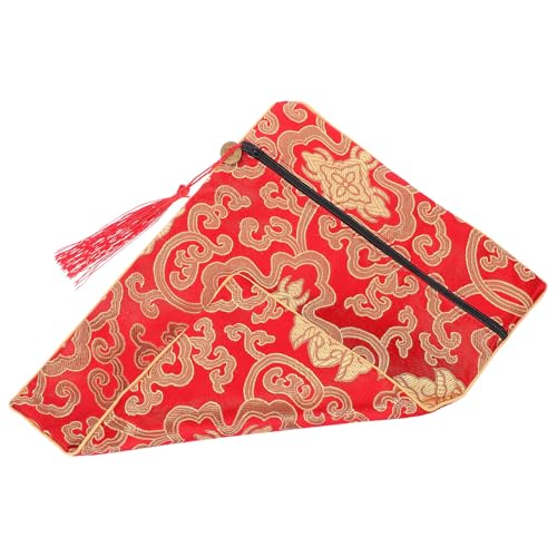 Red Silk Scripture Bag for Documents and Buddhist Scriptures Book Cloth Wrap with Easy Cleaning and Protective Features Serene Buddhist Atmosphere Purse Storage for Books