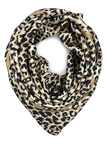 YOUR SMILE Silk Like Scarf Women's Fashion Pattern Large Square Satin Headscarf Headdress - color: 124