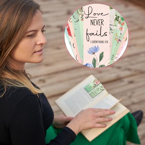 Wxiben Bible Verses Magnetic Bookmark - 30Pcs Inspirational Floral Book Mark Magnets Christian Flower Bookmarks Magnetic Religious Faith Book Markers Page Clip for Women Students Teachers Reading Gift - style: Bible Floral