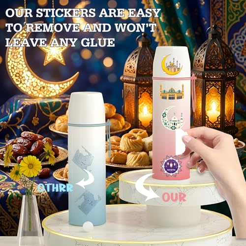 Xzentira 150PCS Ramadan Eid Stickers Islamic Mubarak Vinyl Crafts Decals for Ramadan Decorations Eid Gifts Adult Gift Packaging Laptop Bottle Scrapbook - style: Ramadan
