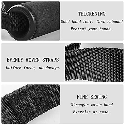 4PCS/1set Exercise Resistance Bands Handle Set, Workout Bands with Handles, Home Workouts Resistance Bands Handle Set for Men, Women, Indoor, Outdoor | Comfortable Foam Grips, Universal Band Compatibility, Indoor Outdoor Fitness Use, Strength Training Equ