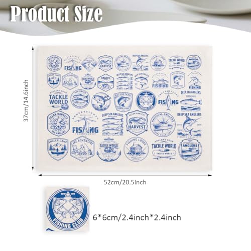 SUPERDANT 5 Pcs Fishing Underglaze Paper Transfer Fish Angler Transfer Papers for Clay Ceramic Porcelain Under Glaze Transfers for Pottery Enamel Decals Blue Underglaze Decal Handcrafted Gifts - style: Fishing