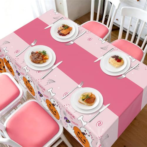 Childom 3 Pack Halloween Tablecloth Rectangle Table,Halloween Decorations - color: Halloween Pink