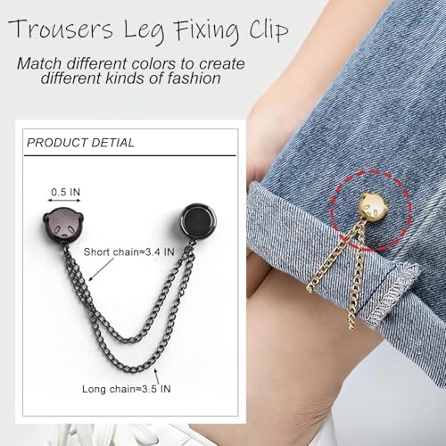 Magnetic Clothing Clips 4 Pack - Metal Magnetic Shirt Clips, T-Shirt Shortening Magnetic Closure Button for Pants/Sleeves/Collars - Bear Style
