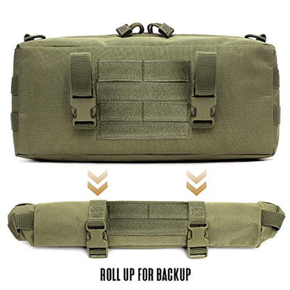 WYNEX Large Molle Pouch, Tactical Molle Bag Vertical Admin Pouch, Modular Utility Pouch Increment Side Pouch for Tactical Backpack Molle Rucksack Attachment, with Shoulder Strap For Use as Sling Bag - color: Army Green (upgraded) - 2 Packs